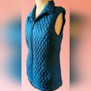 Land's End Quilted Blue Vest Size M